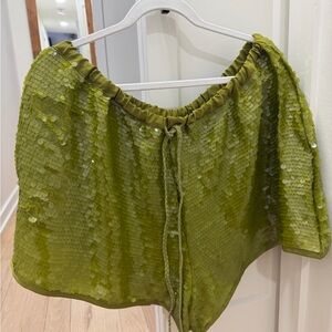 Green Sequin Free People Shorts - Large